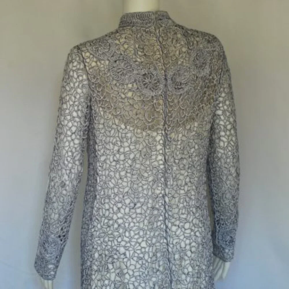 Roger Freres Paris 1970's Gown With An Elaborate Concentric Design - France - Picture 3 of 7